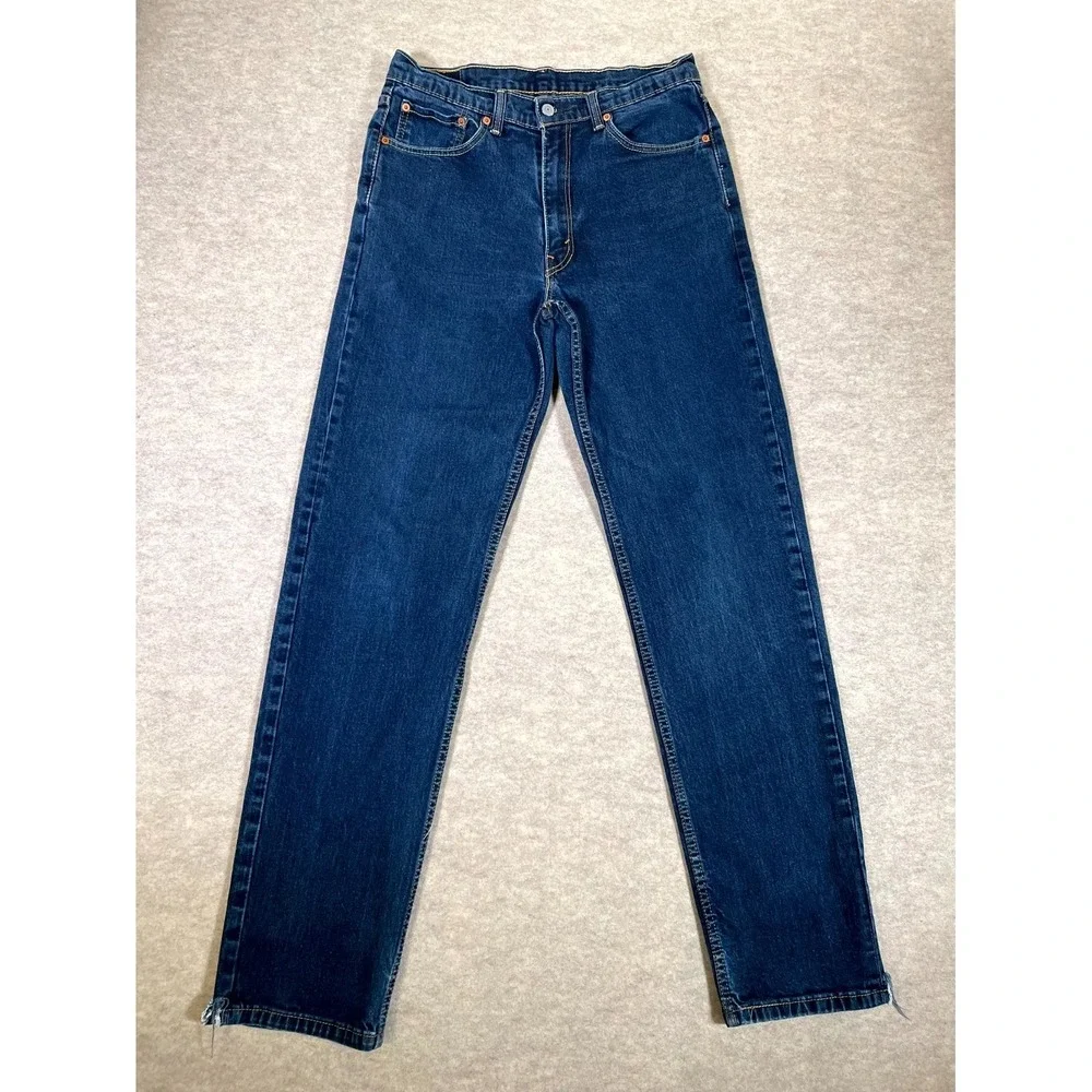 Levi's 550 Jeans Men 34x36 Blue Denim Cotton Stretch High‎ Rise Straight Leg